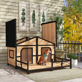 Large Wooden Dog House - Cozy Outdoor Retreat for Your Pet