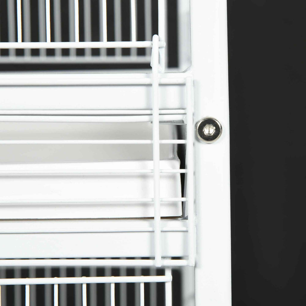Metal Bird Cage with Rolling Stand - Spacious & Stylish 67" High Feeder
