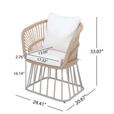 Outdoor Dining Set - 7-Piece Rectangular Teak Wood Table & Chairs