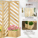 Outdoor Privacy Screen: Freestanding Divider with Planters & Trellis