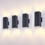 Outdoor Wall Light - 12in Modern Square Cylinder Up Down Lights
