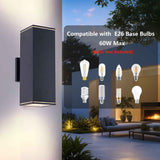 Outdoor Wall Light - 12in Modern Square Cylinder Up Down Lights