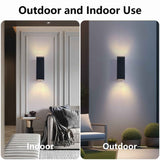 Outdoor Wall Light - 12in Modern Square Cylinder Up Down Lights