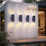 Outdoor Wall Light - 12in Modern Square Cylinder Up Down Lights