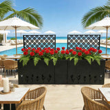 Planter Trellis - Metal Planter-Trellis Combo Set of 3 for Your Garden