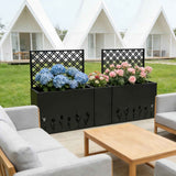 Planter Trellis - Metal Planter-Trellis Combo Set of 3 for Your Garden