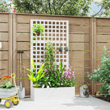 Raised Garden Bed with Trellis - Galvanized Planter Box for Climbing Plants