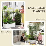 Raised Garden Bed with Trellis - Galvanized Planter Box for Climbing Plants