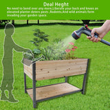 Raised Garden Planter: New Style 45" Iron-Wood Grow Bed with Storage