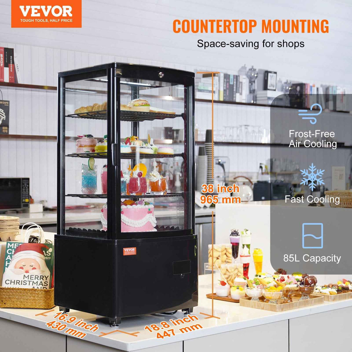 Refrigerated Pastry Display Case - 3 Cu. Ft. Countertop Design