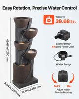 Serene Outdoor Jar Water Fountain – 5-Tier Cascading Beauty for Your Space