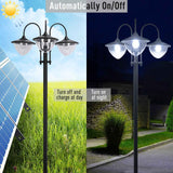 Solar Lamp Post - 74.5" 3-Head Outdoor Lighting with Planter
