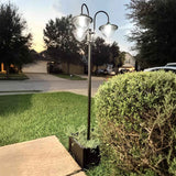 Solar Lamp Post - 74.5" 3-Head Outdoor Lighting with Planter