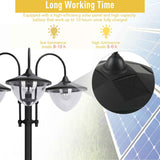 Solar Lamp Post - 74.5" 3-Head Outdoor Lighting with Planter