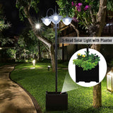 Solar Lamp Post - 74.5" 3-Head Outdoor Lighting with Planter
