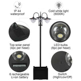 Solar Lamp Post - 74.5" 3-Head Outdoor Lighting with Planter