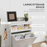 Stylish Dog Feeding Station: Pet Feeder Storage Cabinet with Raised Bowls and Easy Organization
