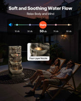 Tiered Water Fountain - 4-Tier Outdoor Water Fountain in Block Stack Style