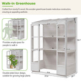 Transform Your Gardening Experience with the TOPMAX 78-Inch Wooden Walk-in Greenhouse