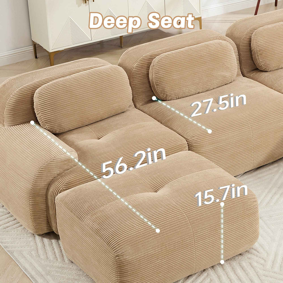 U Shaped Modular Sofa - Comfortable & No Assembly Required