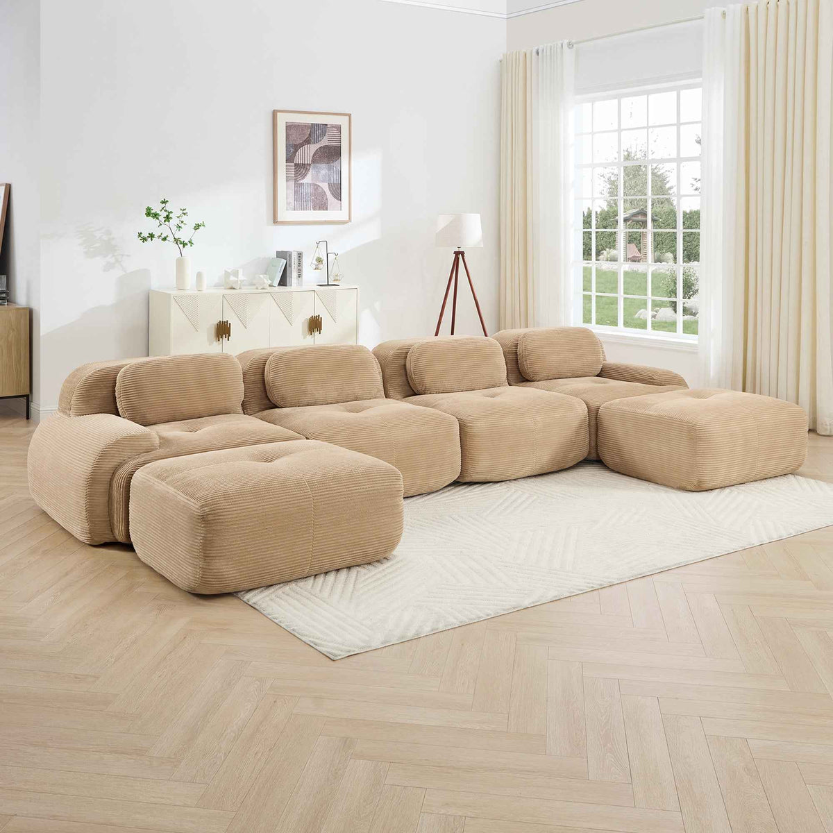 U Shaped Modular Sofa - Comfortable & No Assembly Required