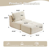 NatureScape Living's cream corduroy Ultimate Comfort Modern Chaise Lounge Sofa for pets, showing its 600lb capacity.