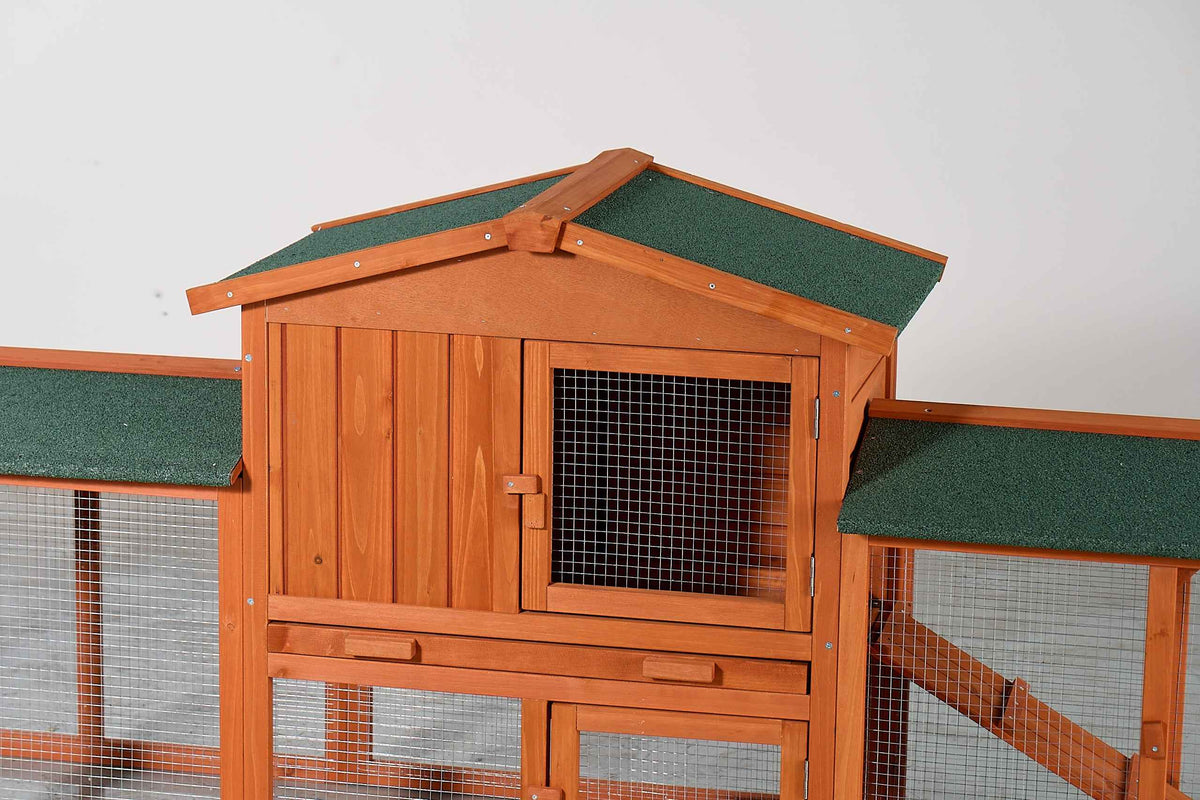 Wooden Rabbit Hutch - Large Outdoor Bunny Cage with Run
